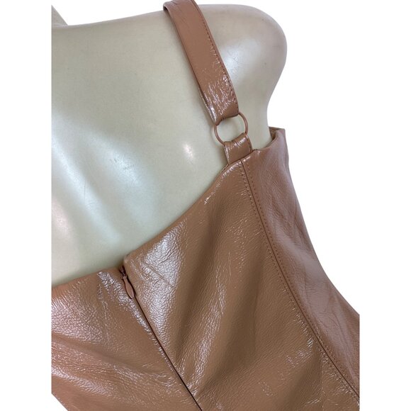 Meshki Faux Leather Strap Mini Dress Size M/L - Picture 4 of 7
